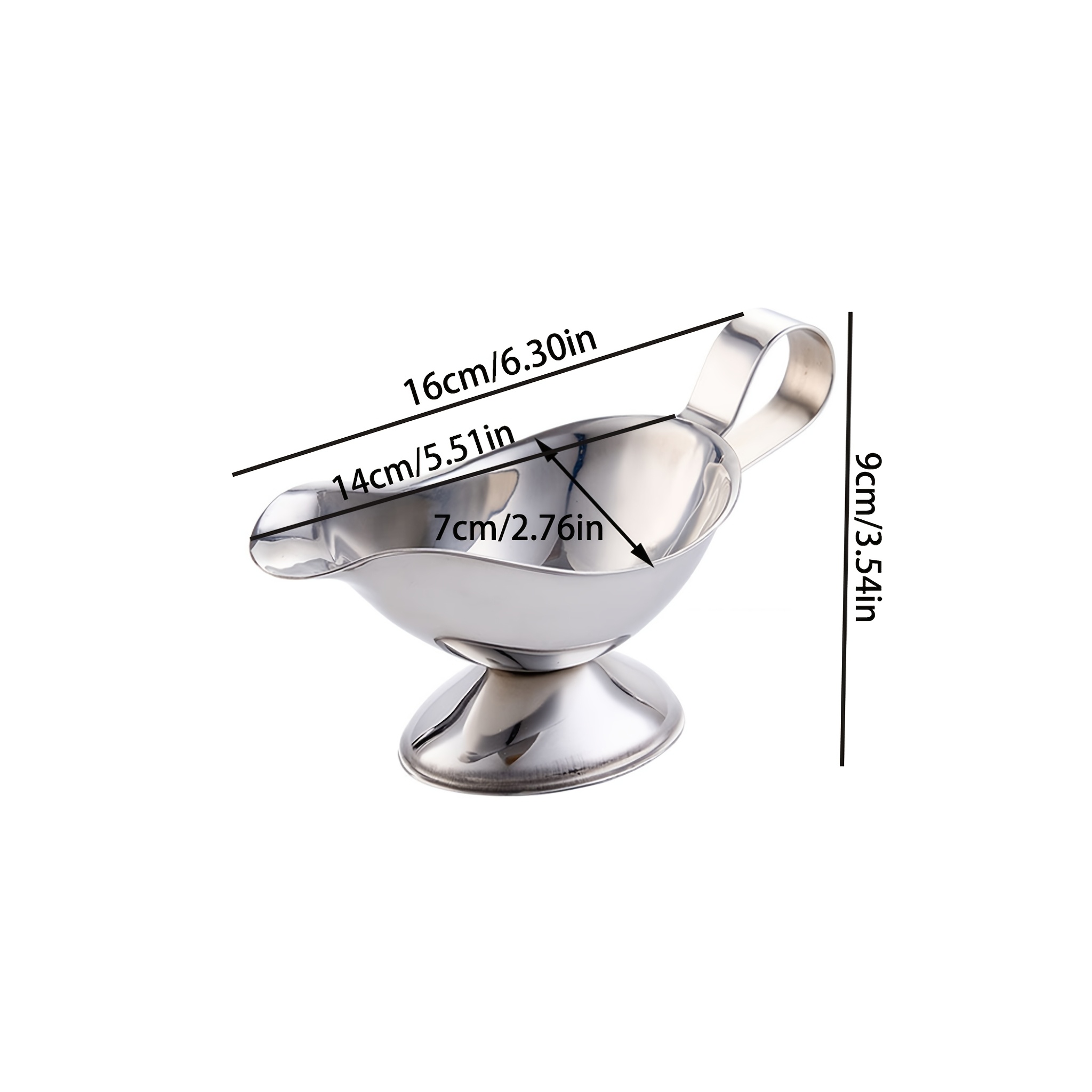 TEMU In Large/small Sizes, This Stainless Steel Boat-shaped Sauce Cup Is With Exquisite Silvery Mirror-finish Technology. Its Unique And Elegant