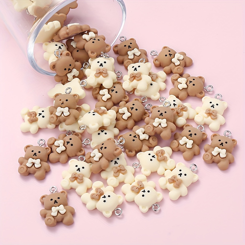 

10pcs Cute Exquisite Bow Cartoon Bear Charms Pendants For Diy Drop Earrings Bracelet Necklace Charms Bag Pendant Key Pendant