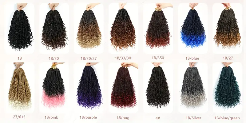 8 pack pre looped boho box braids crochet hair extensions 18 afro curly synthetic heat resistant free unisex bohemian braids for women men versatile for casual formal styles stylish updo accessory boho hair accessories details 3