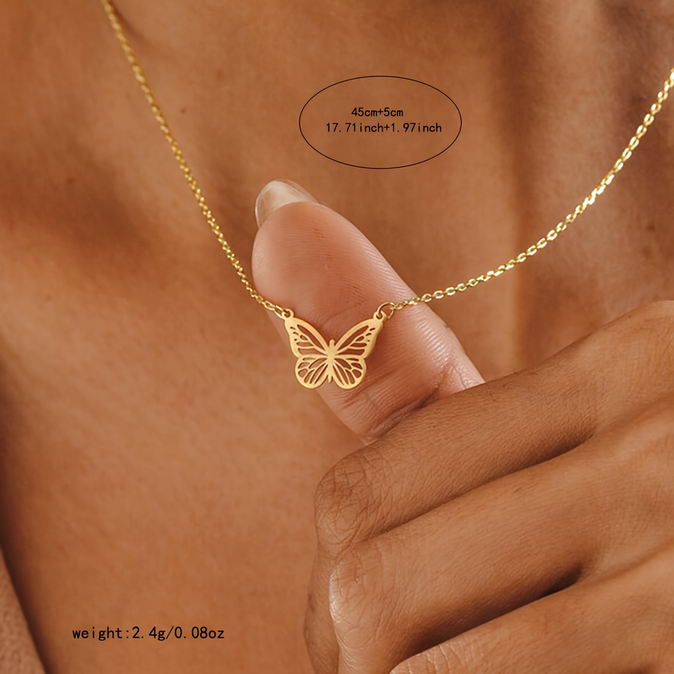 A Minimalist Hollow Butterfly Pendant a Stylish Necklace for Women Featuring a Unique Short Clavicle Chain That Embodies Light Luxury Making It a Perfect Gift