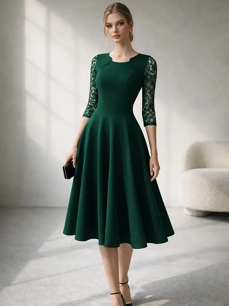 vintage floral lace party swing dress neckline - Temu United Arab Emirates vintage floral lace party swing dress neckline - Temu United Arab Emirates