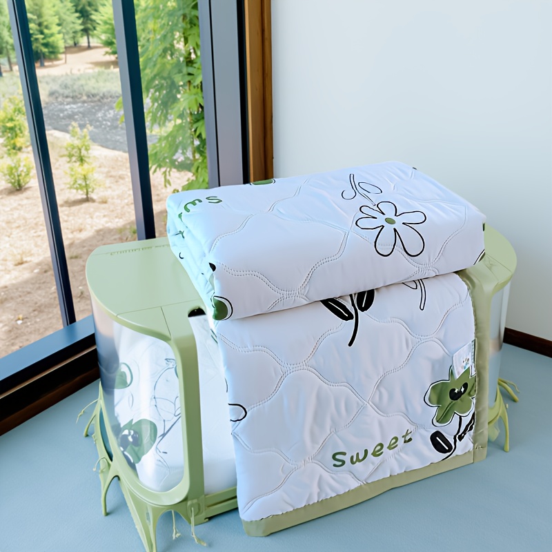 TEMU 1pc New Floral Print Summer Lightweight Quilt/air Conditioning Quilt