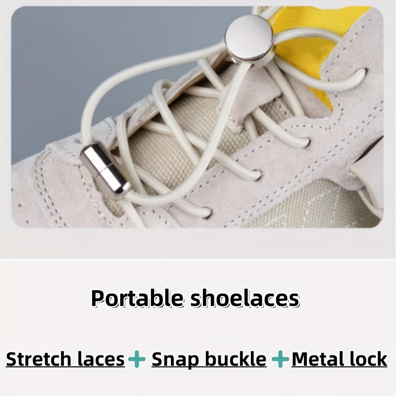a set of portable laces round elastic bands and spring snap buckles ideal for boots and sneakers 0