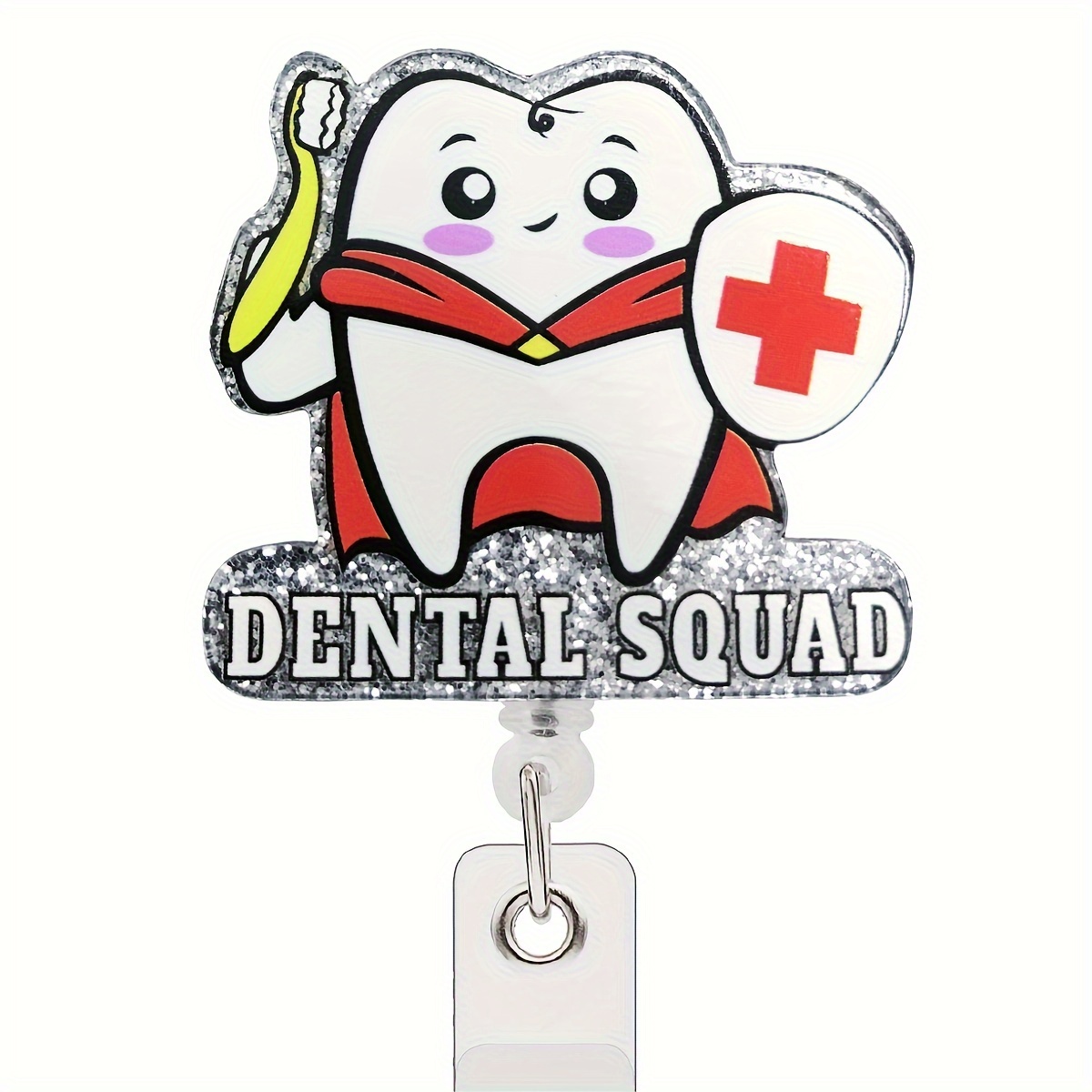 Nurse Retractable Badge Reel Clip Cute Badge Funny Glitter - Temu