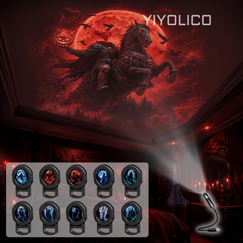 USB-Powered Smart Projection Night Light with 360° Adjustable LED
