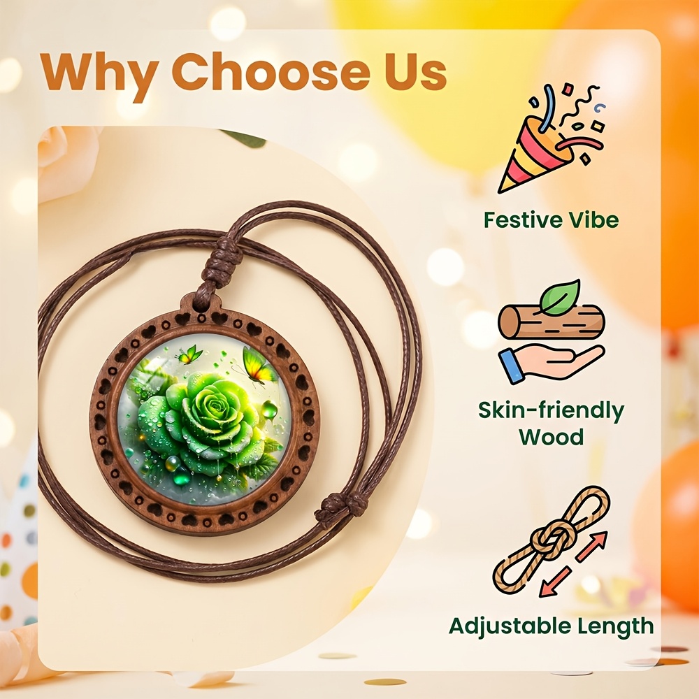 Cuiyu Lumei Heart-Shaped Wooden Necklace, Cute Gift