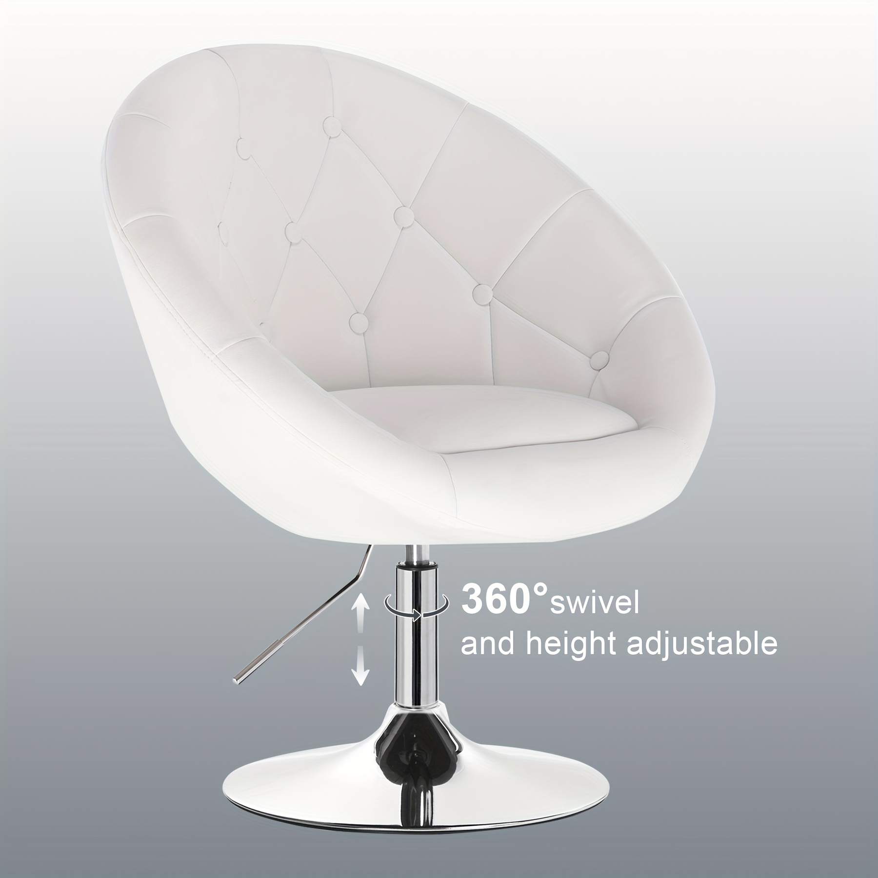 1pc Bar Stool, Armchair, Dressing Table Chair With Backrest, Living Room Armchair, Height Adjustable, Faux Leather