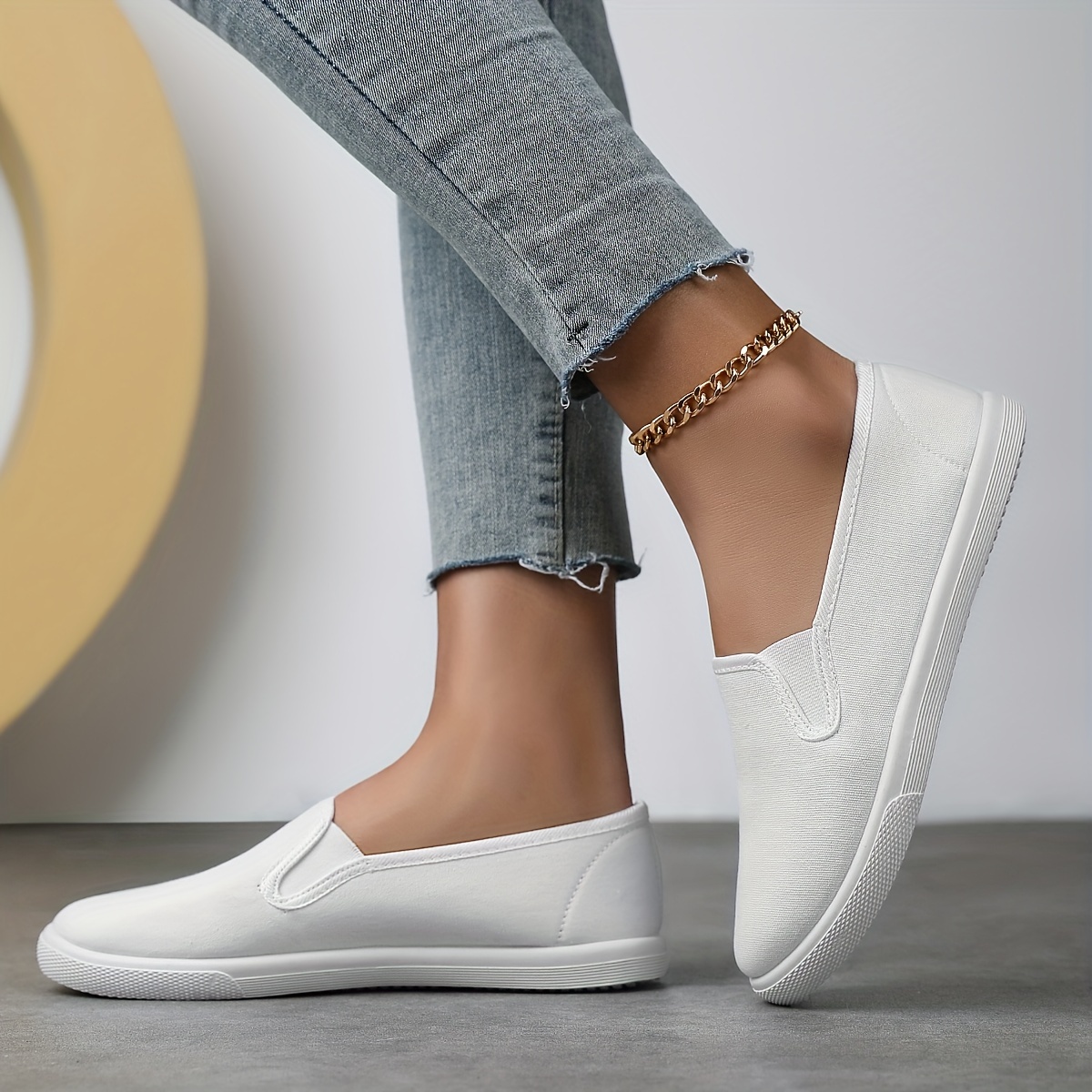 women s classic canvas slip sneakers breathable comfortable details 1