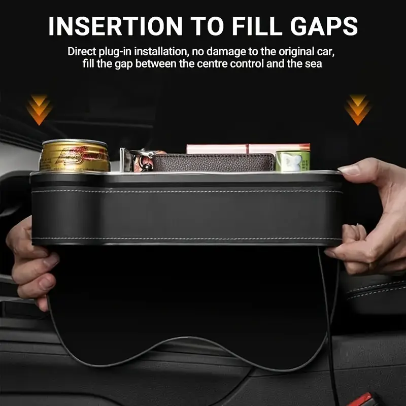 car seat filler organizer fashion led light universal organizer front seat car seat rack with cup holder usb rechargeable car organizer storage devices holiday gifts car organizer car supplies Product details 2