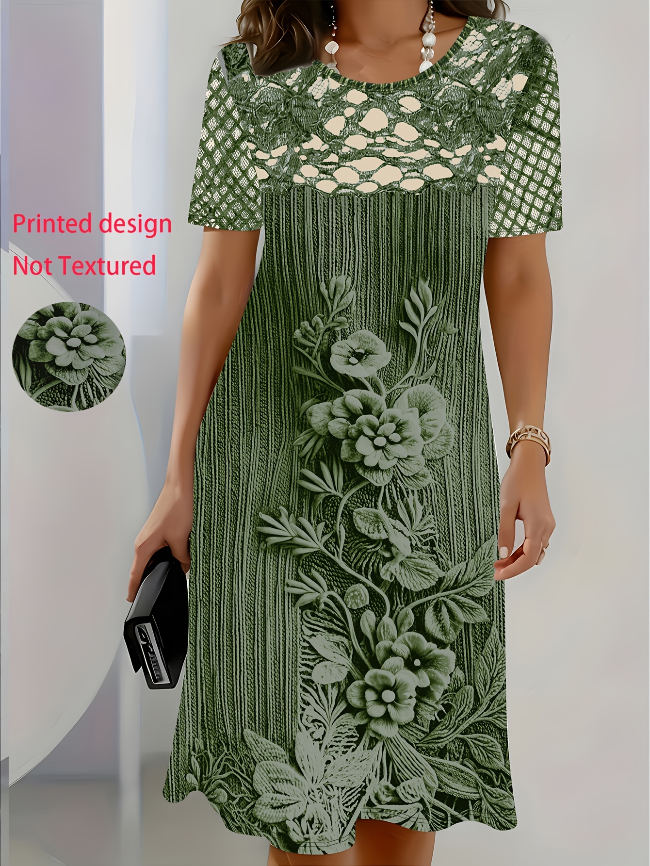 plus size womens plus size floral print short sleeve dress