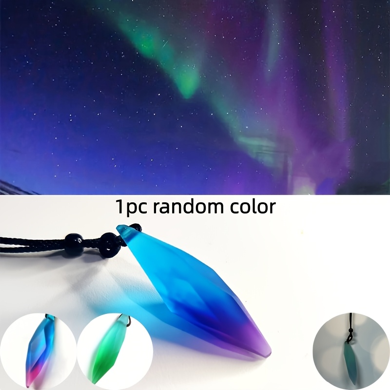 1pc Creative Starry Aurora Gradient Resin Necklace, , Irregular Frosted Pendant, Thoughtful Birthday Gift For And, Couple's Sisters Pendant Necklace