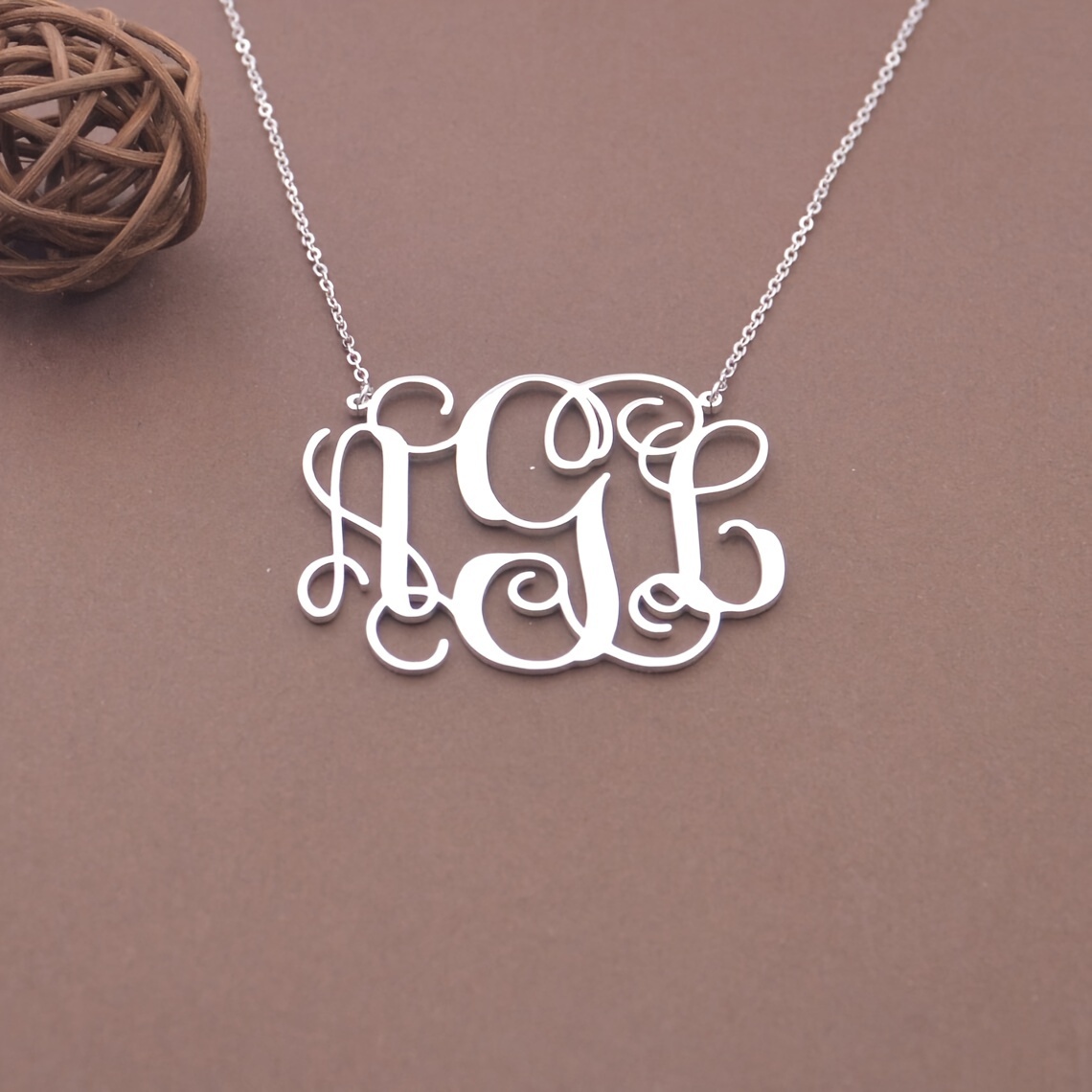 TEMU Custom Text Necklace, Personalized Monogram English Letter Name Pendant Necklace, Supports Customization Of Up To . Only English Letters Are