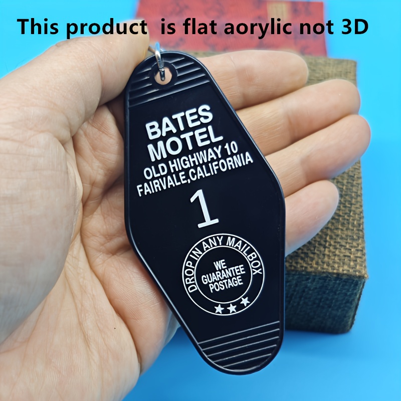 E-shop 2D-flacher Schlüsselanhänger im Stil einer 2D--Filmkarte für Auto, Hotel, Motelzimmer, Acryl-Haushausnummern-Schlüsselanhänger, modischer