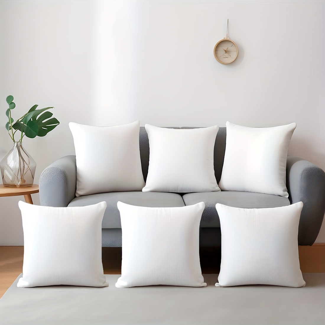 TEMU 6pcs 100% Pillowcases, Lace-free Pillow Covers, Soft Plush Pillowcases, Suitable For Home Decor, For Bed, Sofa, Holiday Decoration And Car