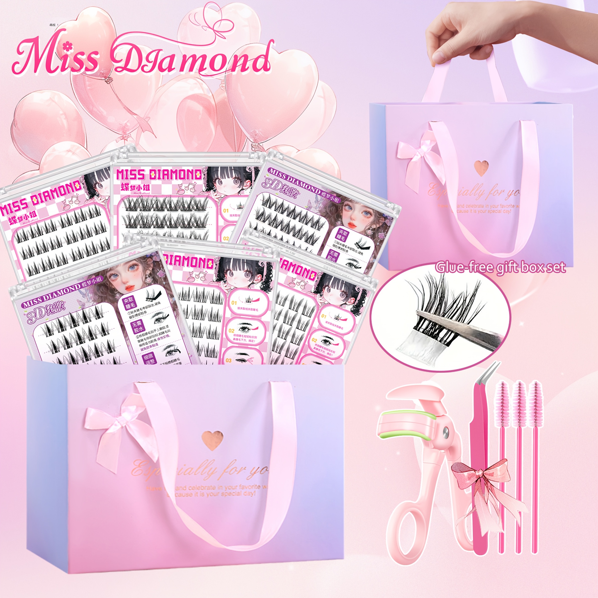 presentask för fransförlängning 6/3 pack stor volym - Temu Sweden