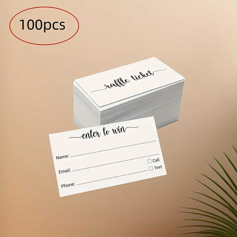TEMU 100pcs Entry Cards With Contact Information - Activity Participation, , And Giveaway Registration Forms