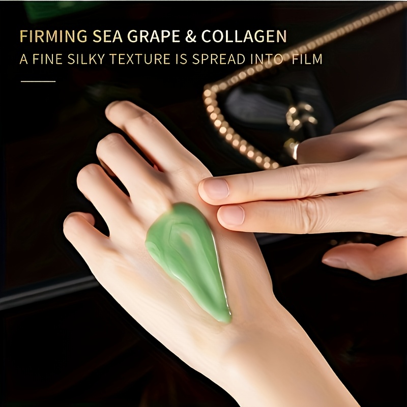 10pcs Sea Grape Collagen Moisturizing Facial Mask -10pcs Of Moisturizing, Alcohol Free, Suitable for All Skin Types, Containing Aloe And Vitamin E, Nourishing And Skin Care, Moisturizing And Tearing Facial Mask