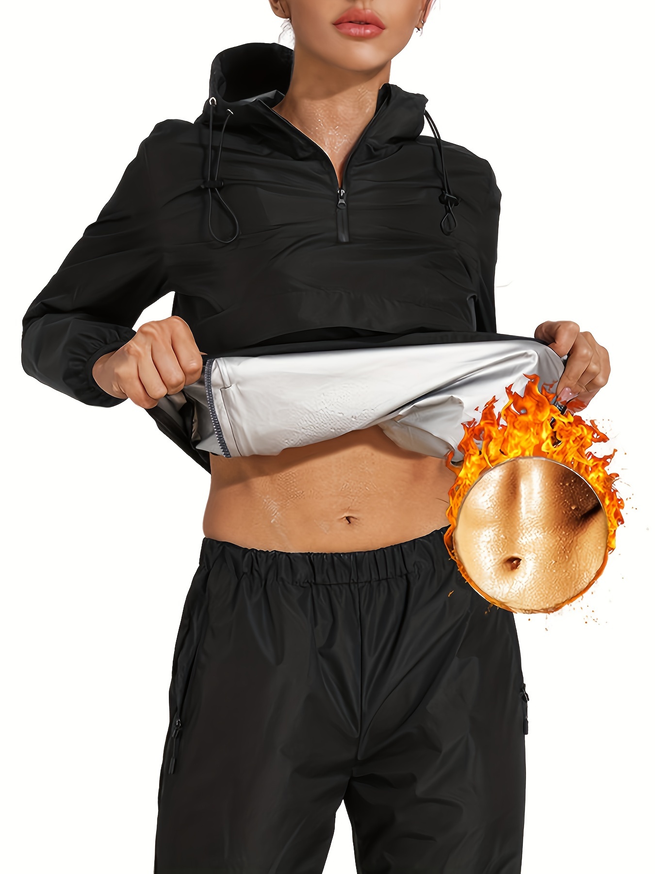Combinaison Sauna Amincissante Femme - Gilet + Pantalon Sudation Thermique, Néoprène Respirant