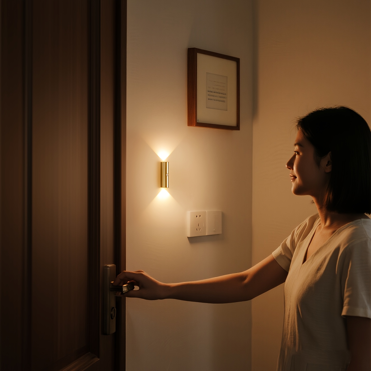 LED Wall Light with Motion Sensor and USB Charging