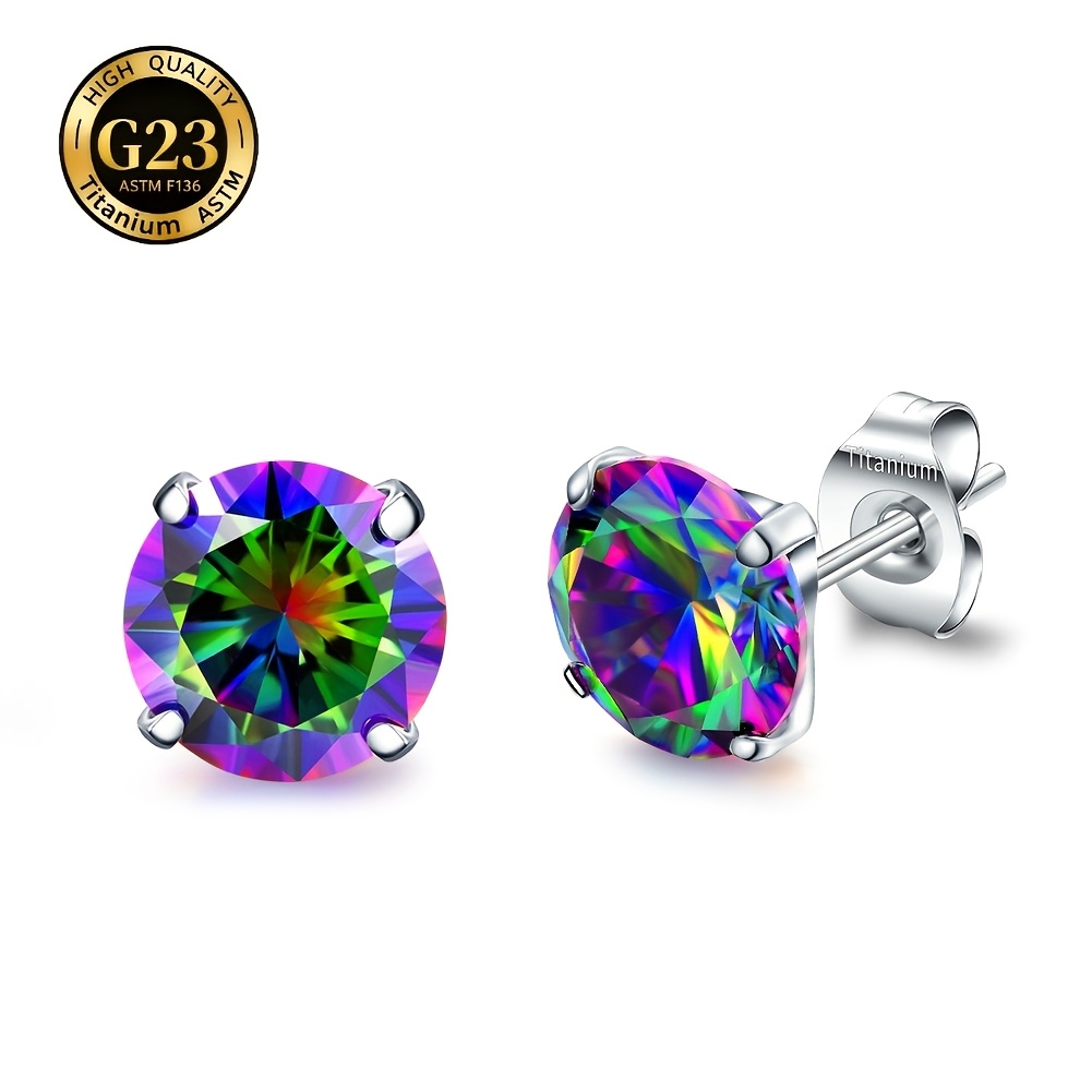 Unisex Simple Titanium Anti-Allergy Stud Earrings for Daily Wear