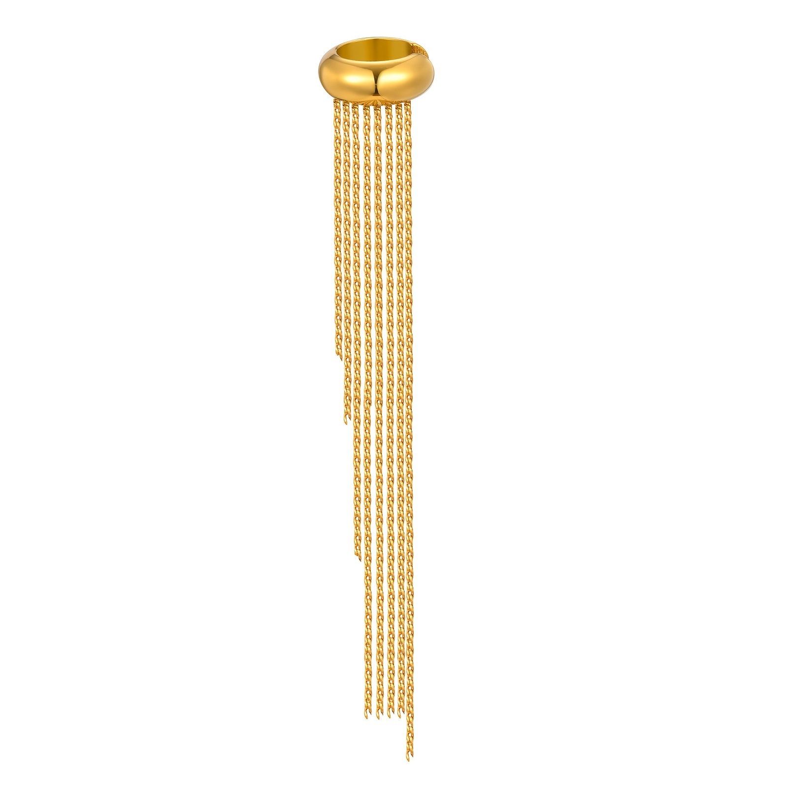 TEMU Stylische Ohrclips für Damen, mit einem modernen, minimalistischen Design und mehrschichtigen Quasten. Hergestellt aus robustem 316L Edelstahl,