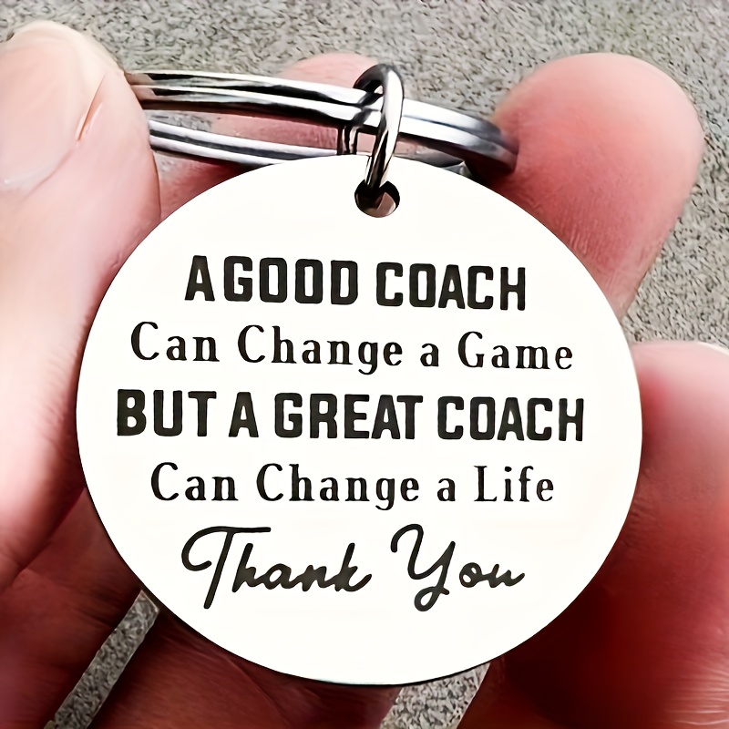 1 Pack Stainless Steel Keychain, Inspirational Keychain, Engraved With Sports Appreciation Message - Ideal Thank You Gift For Baseball, Soccer, Softball