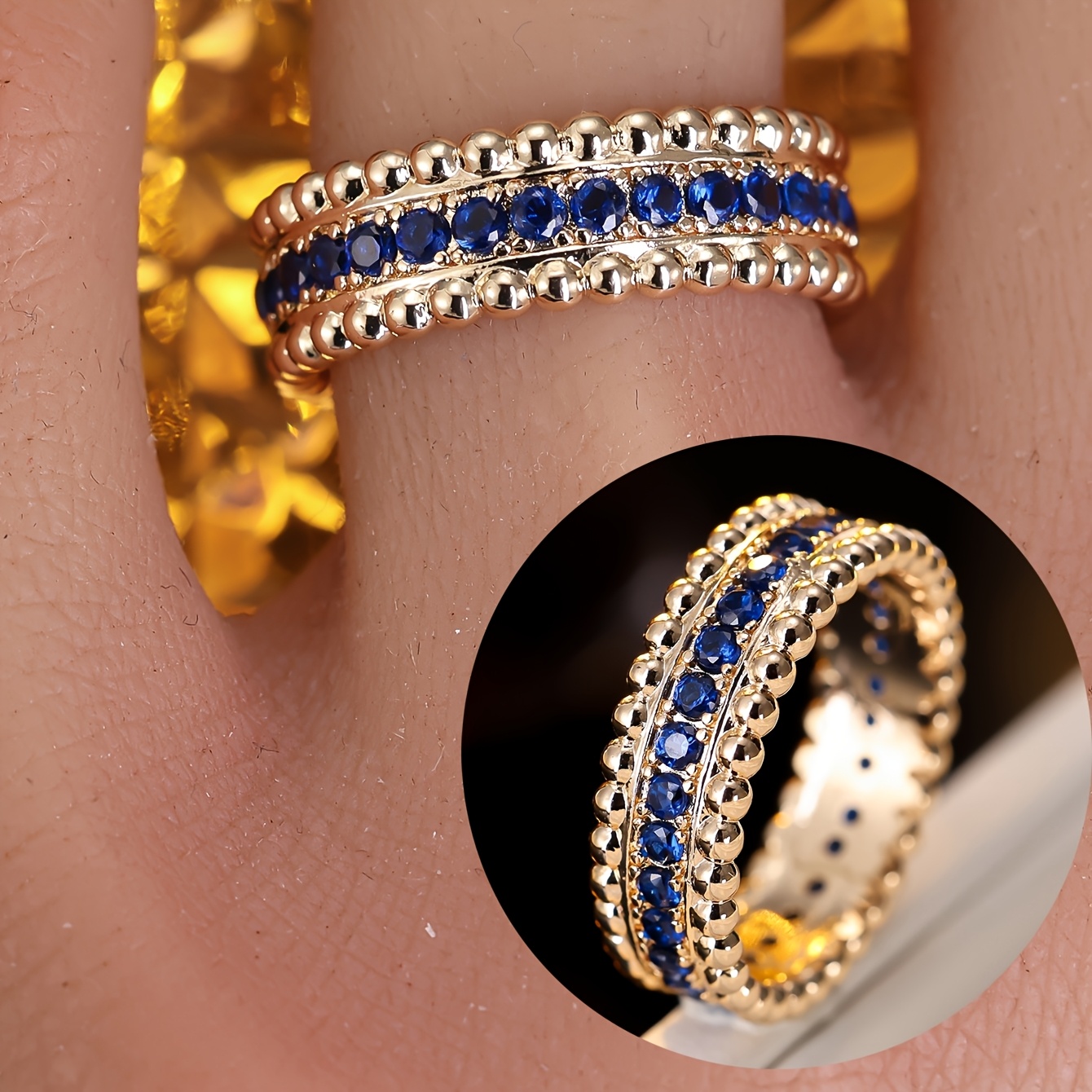 French-Style Vintage Exquisite Ball-Edge Design Ring