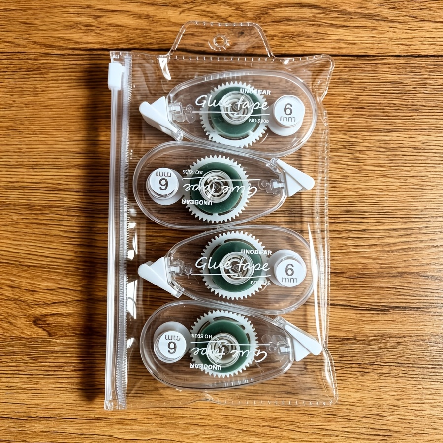 E-shop 4-teiliges Set -Klebeband, doppelseitiges Klebeband für Bastelarbeiten, Kleberoller für -Tagebuchbedarf, Gummiroller für Schüler-