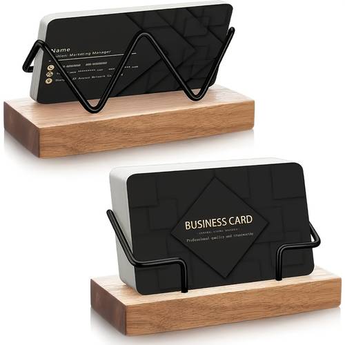 eleganter -halter aus holz mit geometrischem design - ideal für büro- und schreibtisch-display, büro schreibtisch zubehör| schreibtischzubehör|holzkonstruktion, visitenkartenhalter