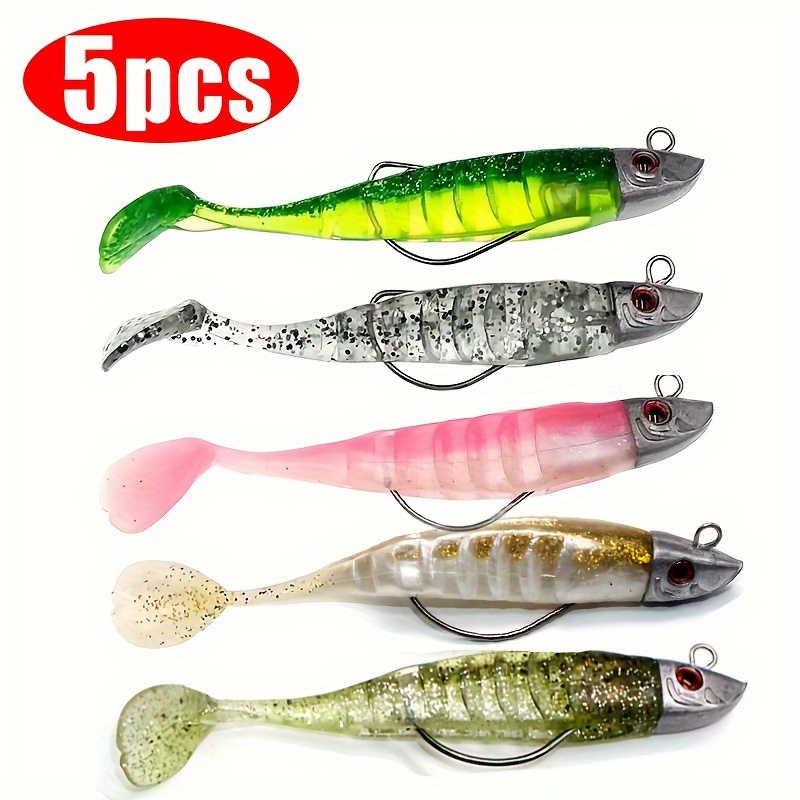 1pc Pre Rigged Jig Head Soft Fishing Lures Paddle Tail - Temu Belgium