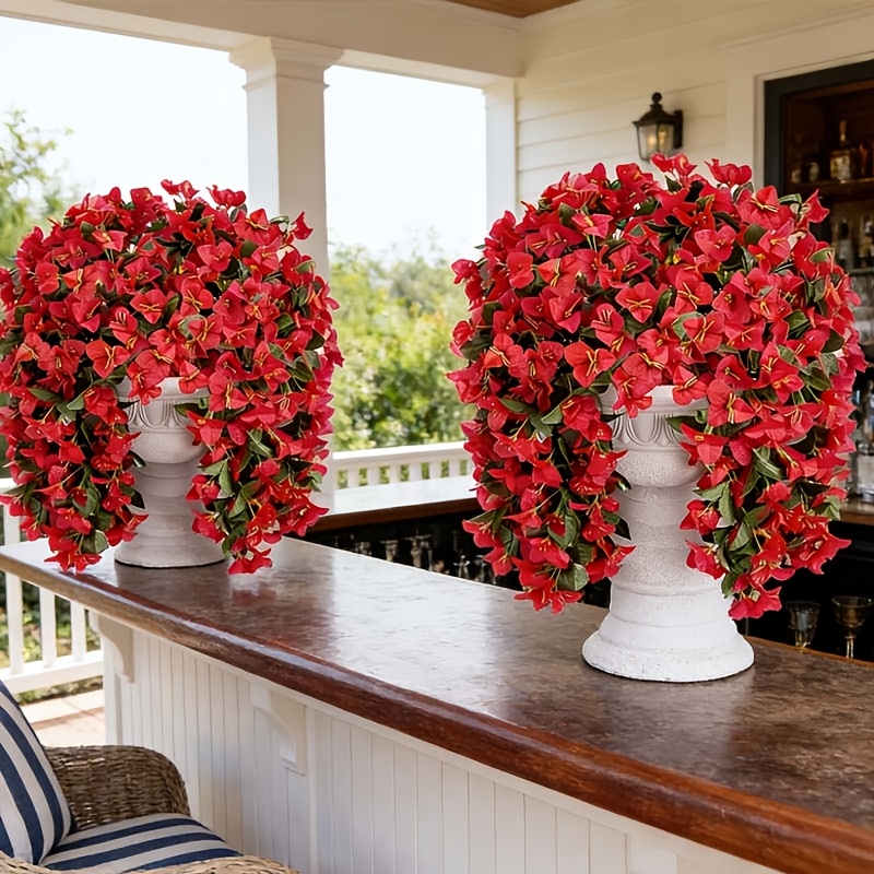 2 stück realistische künstliche bougainvillea lange hängende
