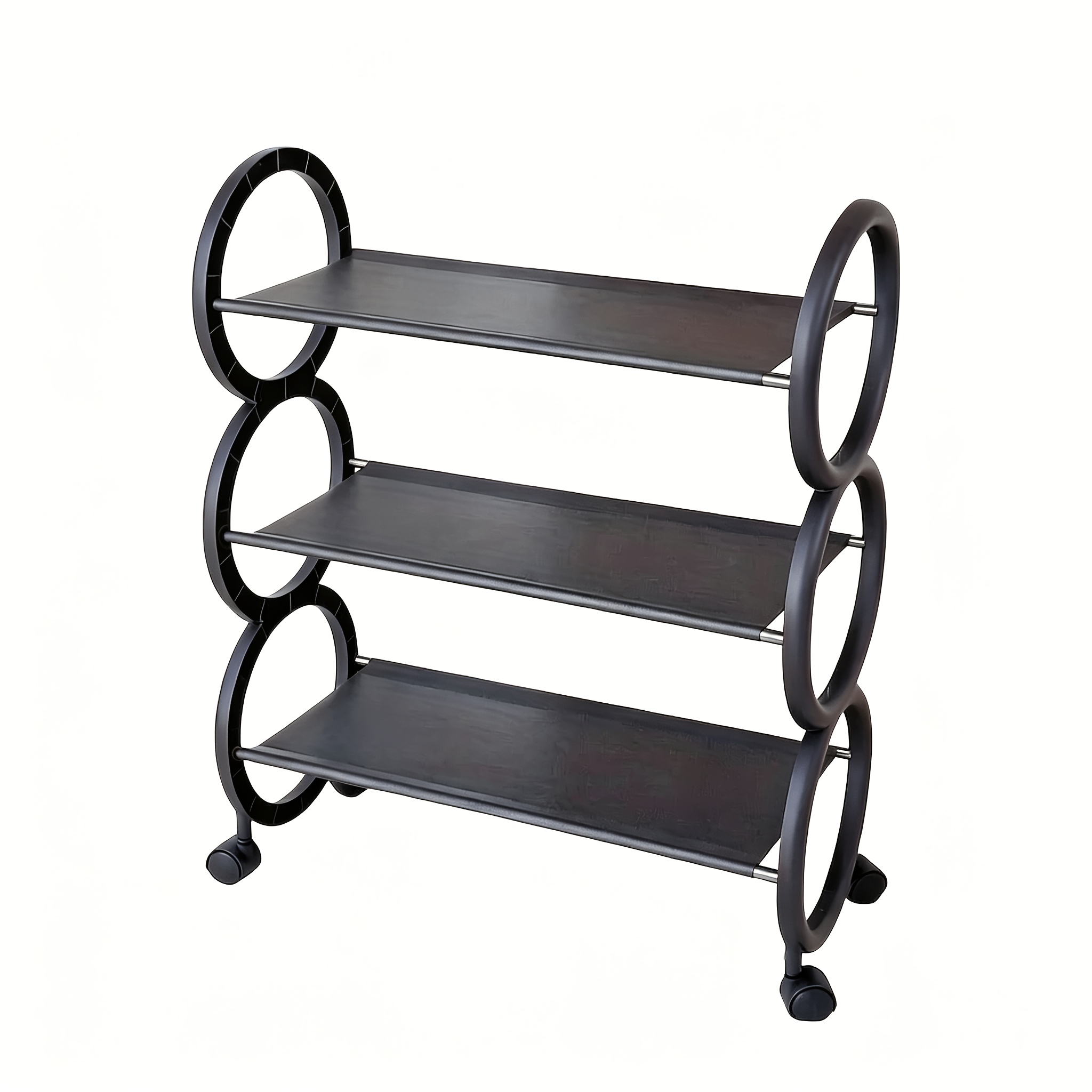 3-tier[rotating Shoe Rack] Rotating Shoe Rack With Wheels& Cute Ring Handle| Space- Organizer Small Spaces, Entryway& Apartments- Effortless Mobility, Clutter-joy& Practicality