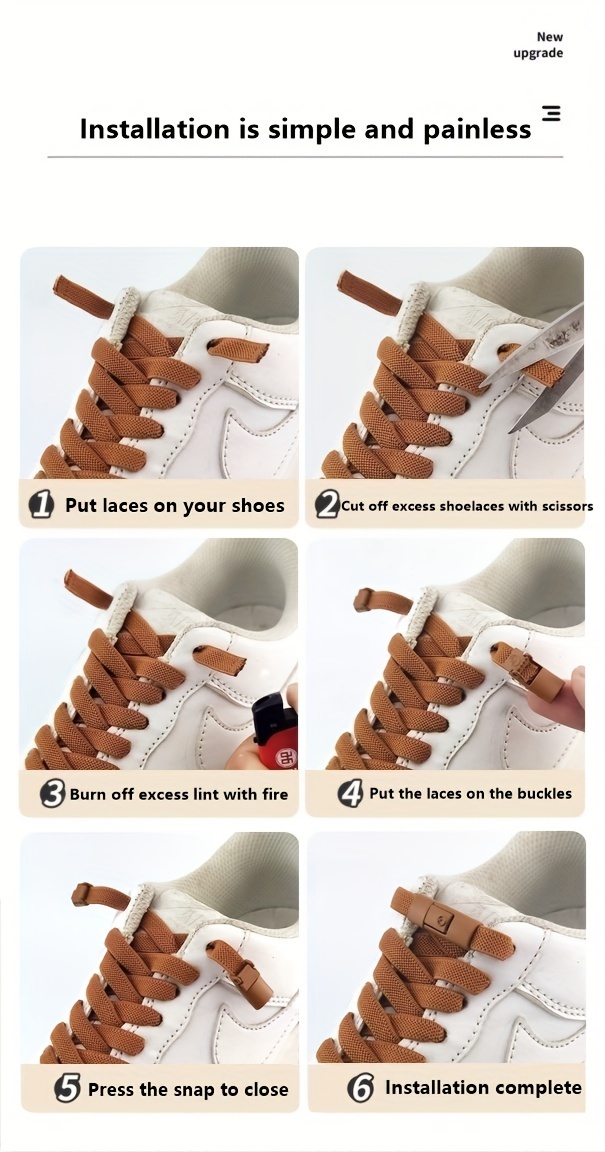 Easy-Clip No-Tie Elastic Shoelaces For Men & Women - 1 Pair, Durable Polyester & Spandex, Hassle-Free Sneaker Laces