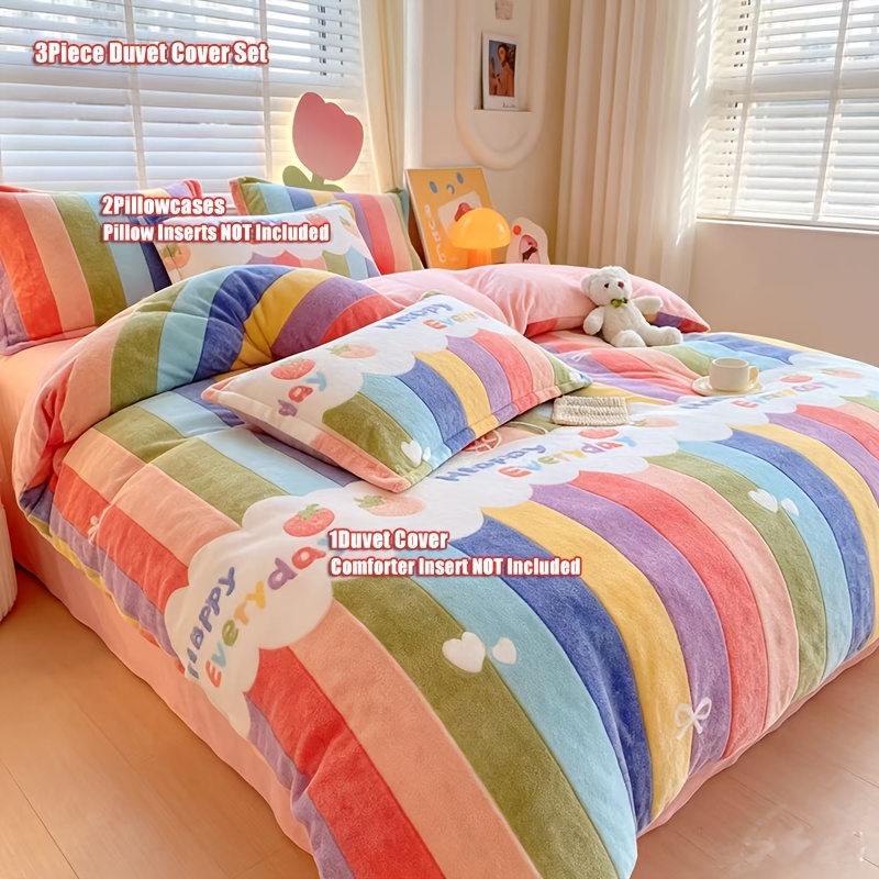 Image of Cozy Fleece Bedding, Luxury Velvet & Plush Duvet Cover Collection, 3pcs With 2 Pillowcases, Soft Warm Bed, Single And Double Size, Inserts Not Included
