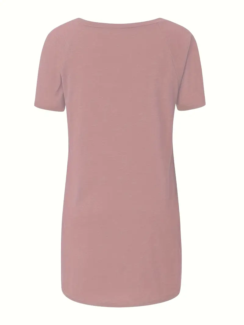 solid longline t shirt crew neck short sleeve t shirt casual womens clothing Product details 28