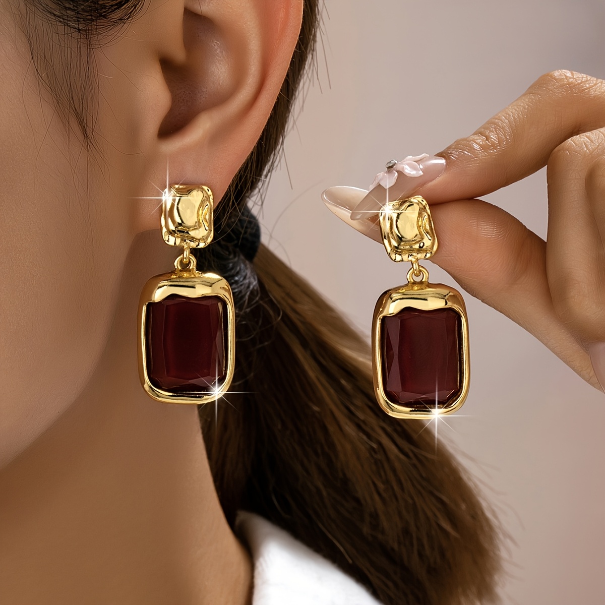 TEMU A Pair Of Light Luxury Arabic-inspired, Trendy, Casual, Fashionable, Elegant, And Versatile Women' Earrings