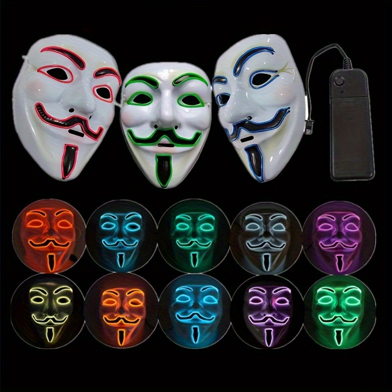 Halloween Maske Mit LED-Leuchte & Handschuhe – Leuchtendes Purge-Kostüm, Verstellbar, Für Partys & Cosplay