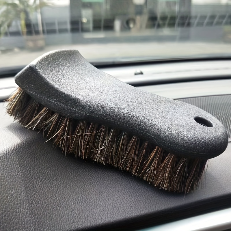 E-shop ./2 Stk. Lederreinigungsbürste, eine Pferdehaarbürste für Autoleder, Stoffe, Schuhe und Möbel, und eine weiche Detailbürste für Teppiche,