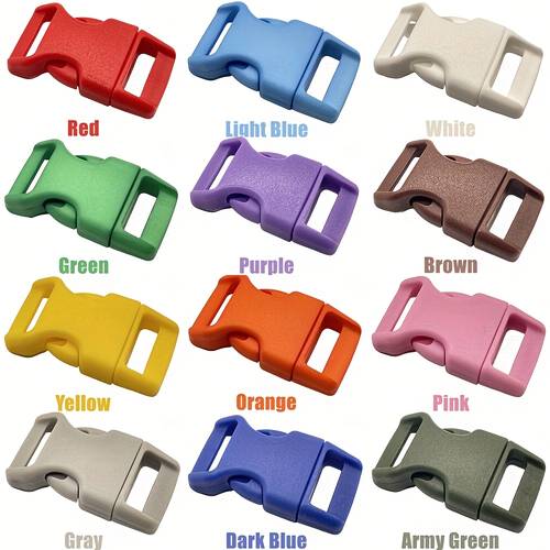 13 adet/paket 16mm renkli plastik kavisli konturlu yan açma tokaları paracord bileklikler klips sırt çantaları evcil hayvan tasmaları için
