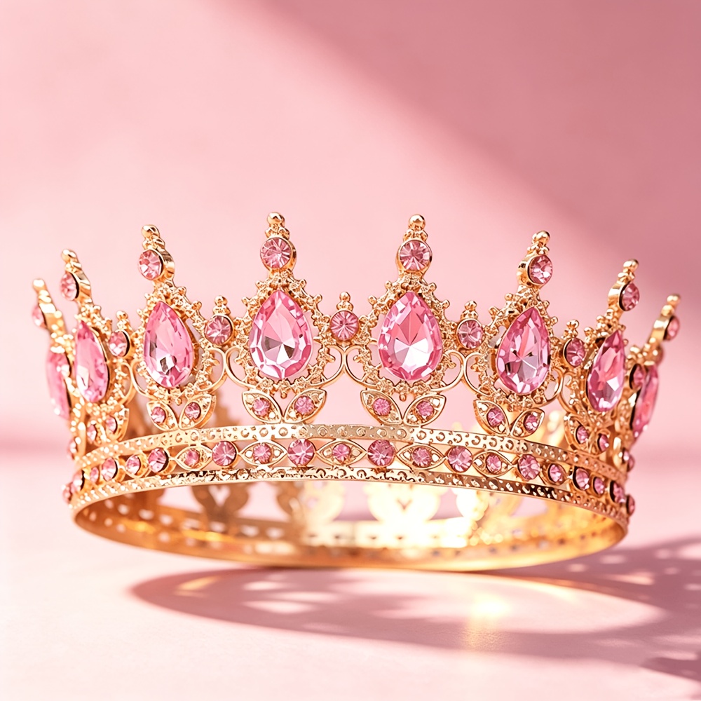 TEMU 1pc Hollow Water Drop Queen Crown, Peach Gentle Christmas Style, Suitable Christmas Photoshoots, Peace Night Best Friend Parties, Used For New