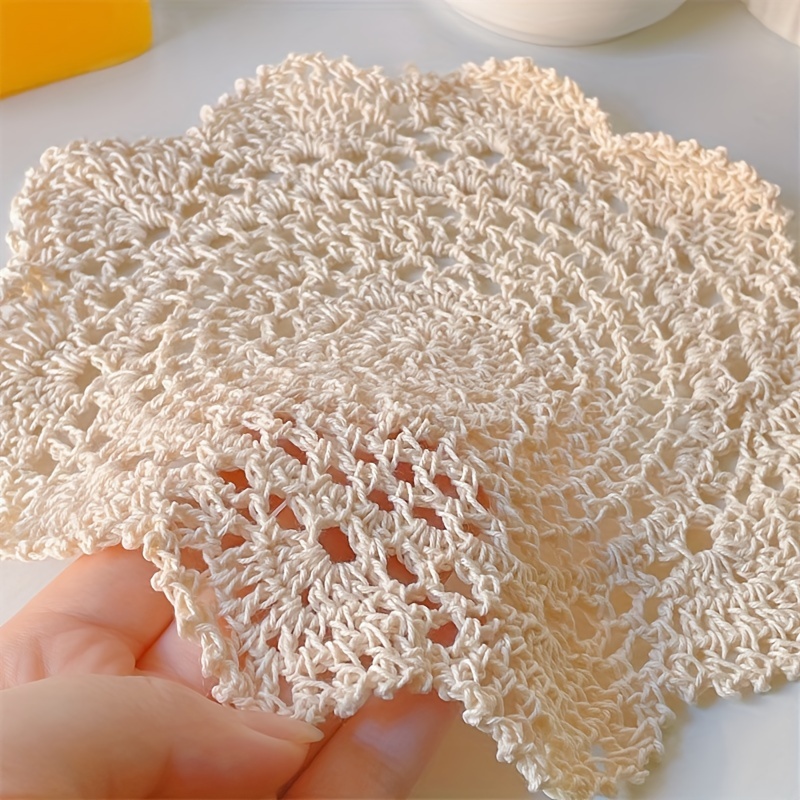 

1pc - -linen Crochet Table Mat, Placemat, , -, To , Reusable, Washable For Kitchen And Gatherings