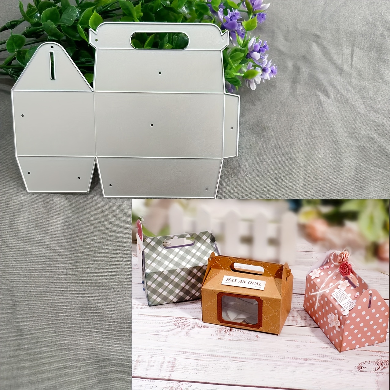 TEMU 1pc Gift Box Metal Die Cut, Scrapbooking Embossing Stencil, Handmade Greeting Card Decoration Cutting Dies, Gift Card Making