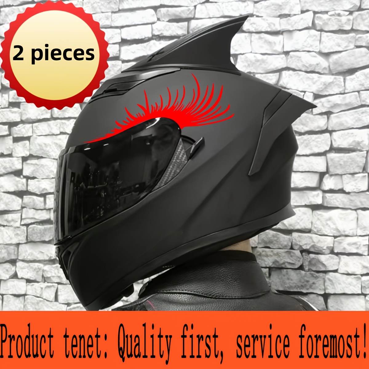 2d flat 2d flat motorcycle helmet stickers 2pcs fun creative