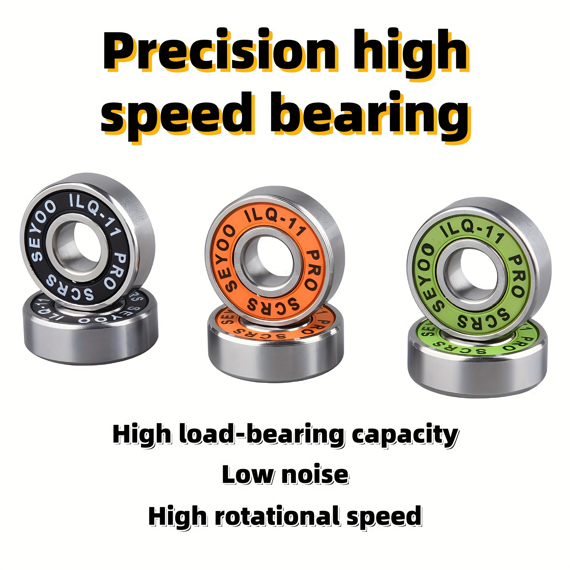 

8pcs Precision Steel Bearings, High Capacity, , High Rotational , For Skateboards, Pulleys, Diy Projects