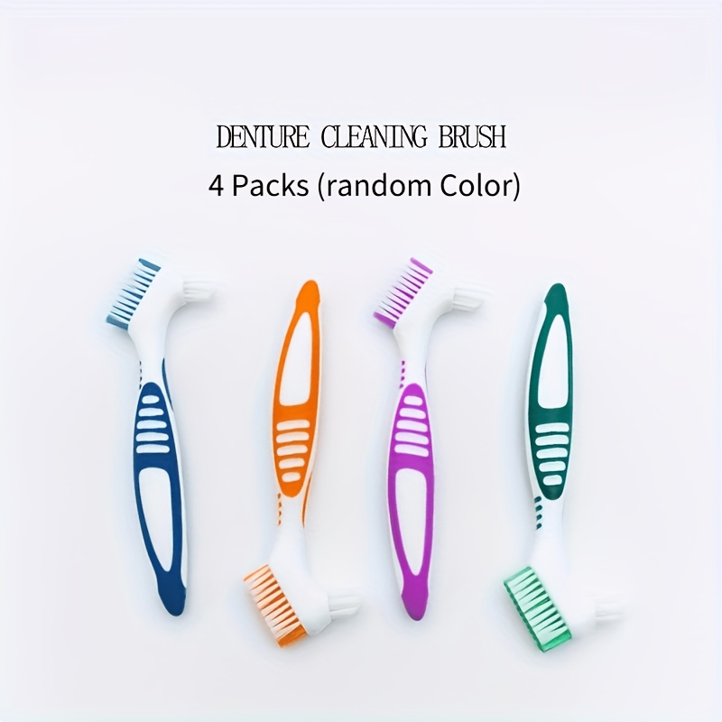 Image of Random -pack Denture Cleaning Brush, A Double-sided Toothbrush Specifically Designed For Hard Denture Oral Care, Specifically Designed For Cleaning Of Dentures And
