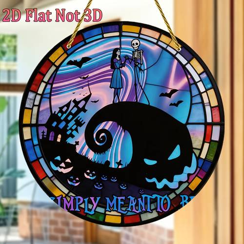 decorazione da parete 2d piatta, 2d piatta, 1 pz, design a tema halloween, disco acrilico a tema, decorazione da parete per le feste allaperto, multiuso, per le feste , di , facile e , per, interno,