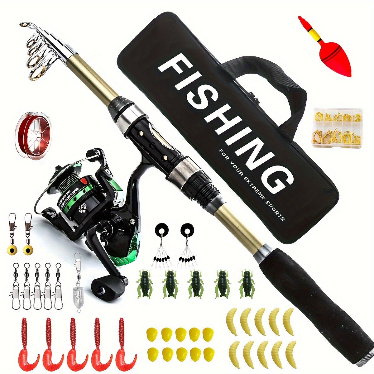 1 Set 70.87inch Fishing Rod And Reel Combo, Telescopic Fishing Rod, 39.68LB  Max Drag Fishing Reel, Fishing Tackle For Saltwater Freshwater