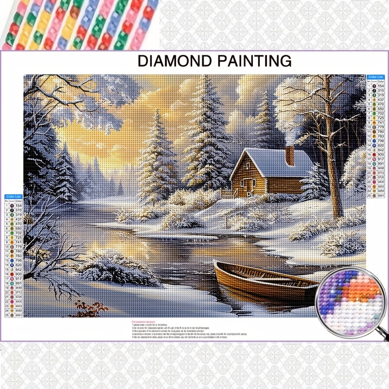 

1pc Kit de 5D à perçage , de chalet d'hiver, art sur de contemporain, , , le et , 40x50cm les débutants