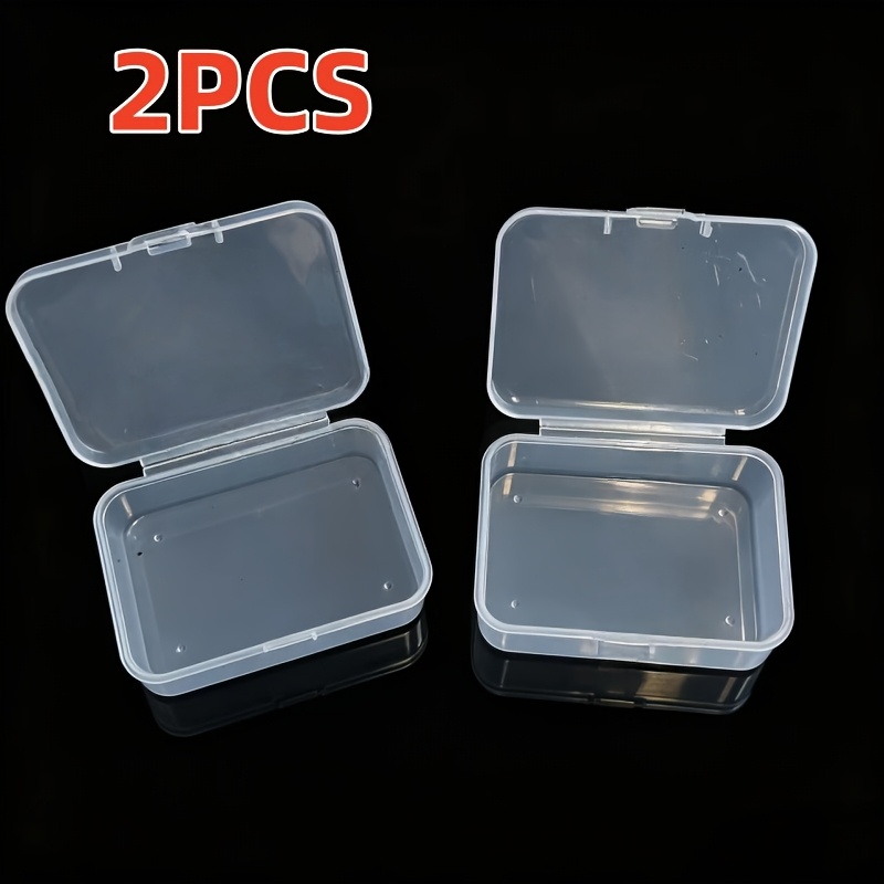 TEMU 2 Pequeños Sets de Cajas de Almacenamiento de Plástico Transparente, Muy Adecuados para Acabar con Cuentas, Joyas, Tapones para los Oídos,