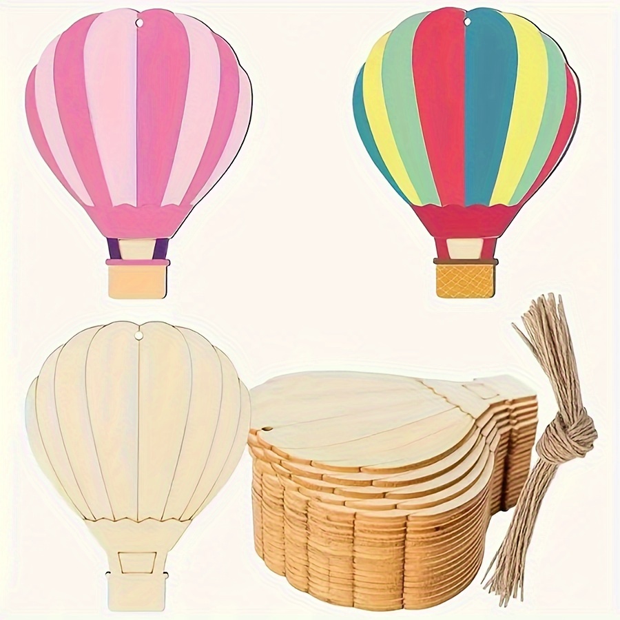 

10pcs Diy Wooden Hot Air Balloons - For Weddings, , Christmas & - Decorations